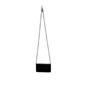 Whiting & Davis Black Rhinestone Evening Chain Clutch Metal Mesh Satin Interior